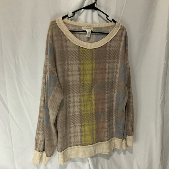 Saints and Hearts Womens Plaid Soft Sweater Size Large Multi Color - Picture 2 of 16